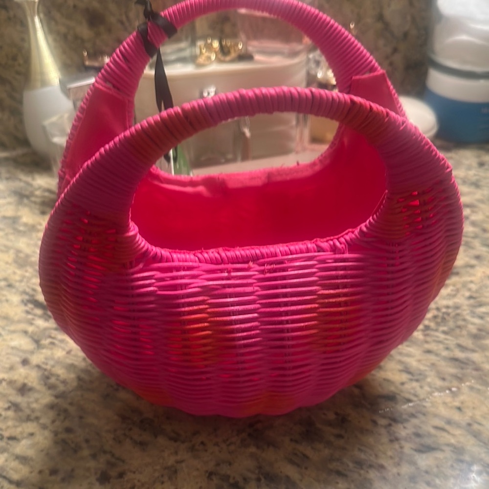 Kate Spade Vibrant Pink and Orange Woven Bag
